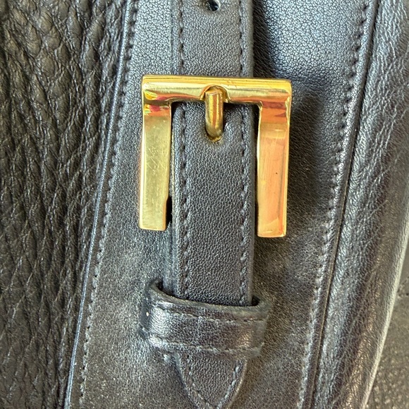 Vintage Dooney & Bourke Buckle Shopper Tote Pebble Leather 90’s All Weather Bag - Picture 3 of 9